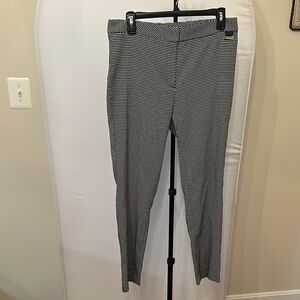 Calvin Klein Black and White Formal Trousers with Straight Leg